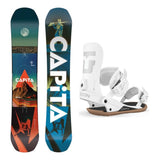 Capita D.O.A. Wide Mens Snowboard 2027 with Strata Bindings Snowboard Package - White