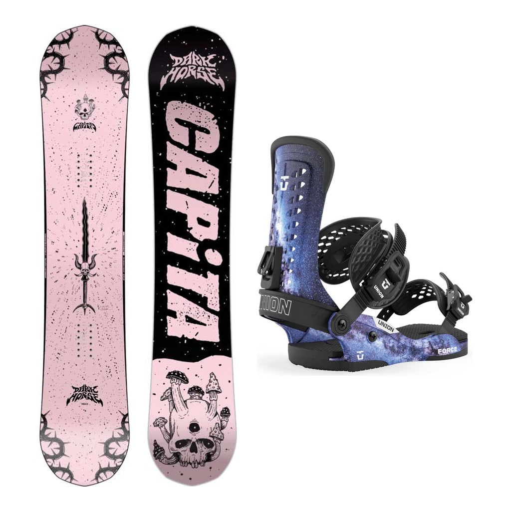 Capita Dark Horse Mens Snowboard 2027 with Force Classic Bindings Snowboard Package - Cosmo