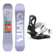 Capita Glow Up Mini by Jess Kimura Girls Snowboard 2027 with Cadet Mini Bindings Snowboard Package - Black