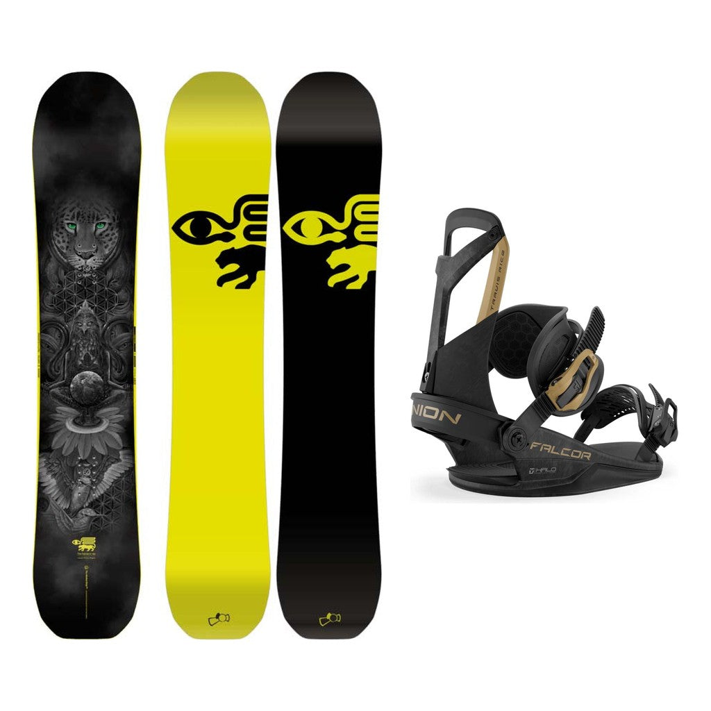 Capita Matriarch Womens Snowboard 2027 with Falcor Bindings Snowboard Package - Black