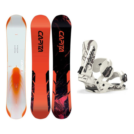 Capita Mercury Mens Snowboard 2027 with Atlas Kevin Backstrom Bindings Snowboard Package