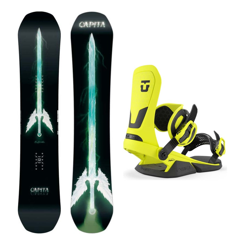 Capita Mia Brookes Pro Womens Snowboard 2027 with Neo Bindings Snowboard Package - Neon Yellow