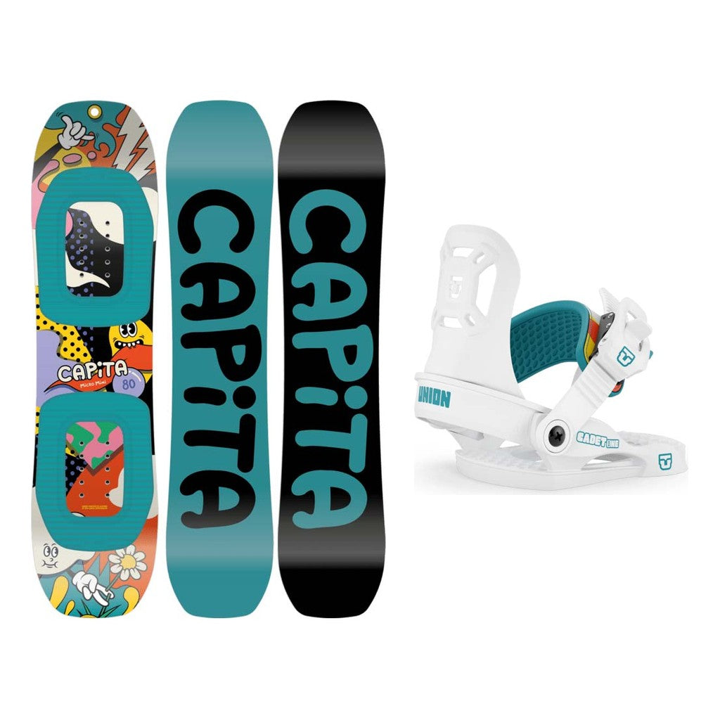 Capita Micro Mini Kids Snowboard 2027 with Cadet One Bindings Snowboard Package