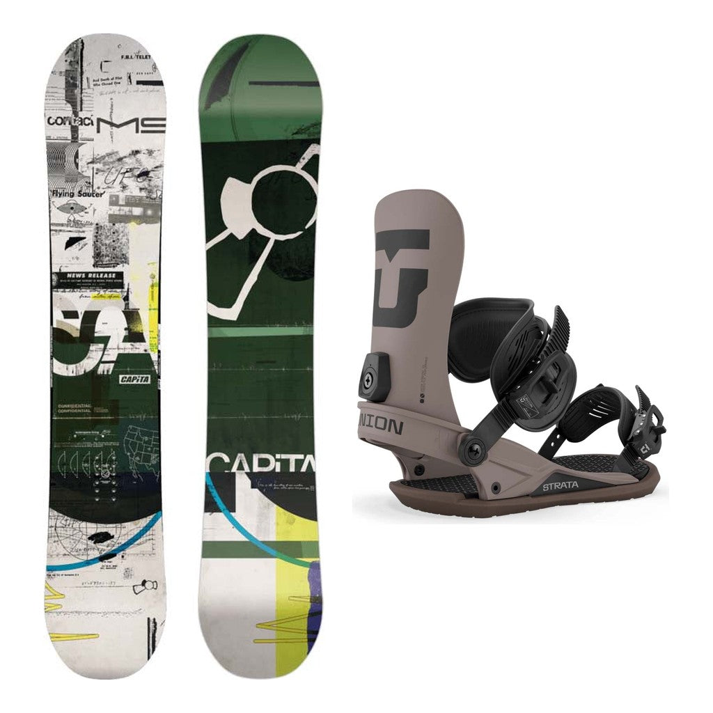 Capita Outerspace Living Mens Snowboard 2027 with Strata Bindings Snowboard Package - Brown
