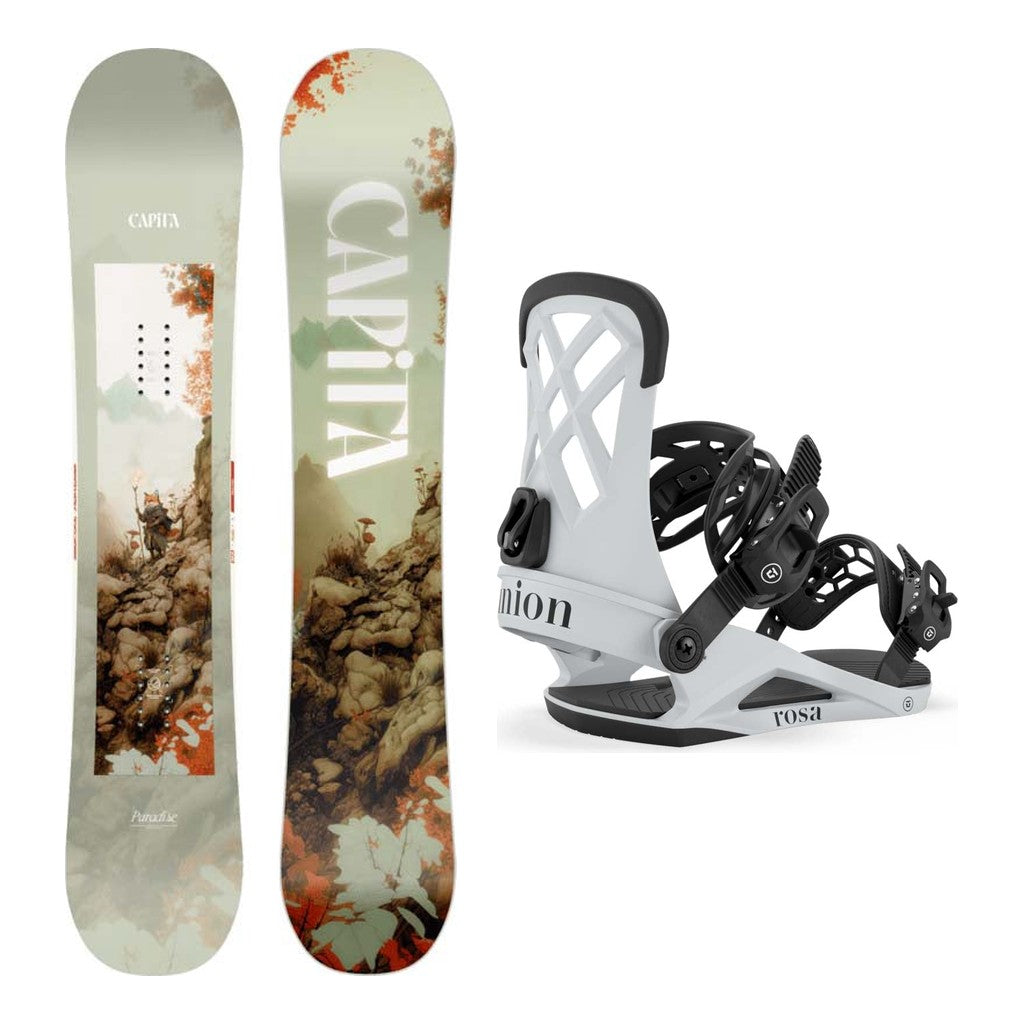 Capita Paradise Womens Snowboard 2027 with Rosa Bindings Snowboard Package - Light Grey