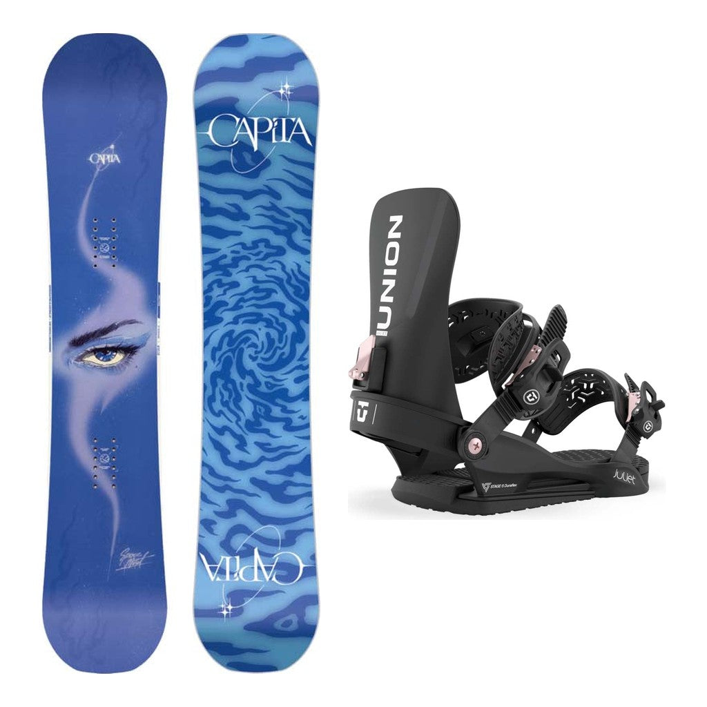Capita Space Metal Fantasy Womens Snowboard 2027 with Juliet Bindings Snowboard Package - Black