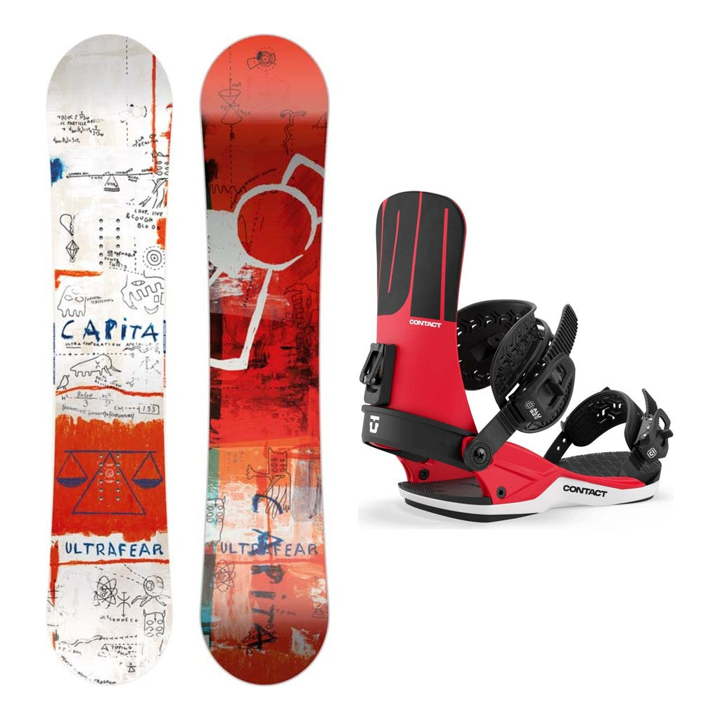 Capita Ultrafear Mens Snowboard 2027 with Contact Bindings Snowboard Package