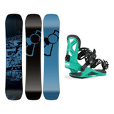 Capita Youth Brigade Kids Snowboard 2027 with Cadet Bindings Snowboard Package - Green