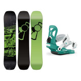 Capita Youth Brigade Mini Kids Snowboard 2027 with Cadet Mini Bindings Snowboard Package - Teal