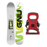 GNU Antigravity Mens Snowboard 2027 with Bent Metal Joint Bindings Snowboard Package - Red