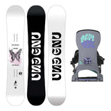 GNU Fiction Womens Snowboard 2027 with Bent Metal Stylist Bindings Snowboard Package - Grey