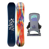 GNU Gloss Womens Snowboard 2027 with Bent Metal Stylist Bindings Snowboard Package - Grey