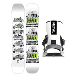 GNU Money Mens Snowboard 2027 with Bent Metal T-Zero Bindings Snowboard Package - White