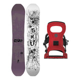 GNU Scorp Mens Snowboard 2027 with Bent Metal Joint Bindings Snowboard Package - Red