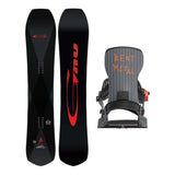 GNU Turbo Gremlin Mens Snowboard 2027 with Bent Metal T-Zero Bindings Snowboard Package - Black