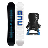 GNU Upgrade Mens Snowboard 2027 with Bent Metal Transfer Bindings Snowboard Package - Blue/Black