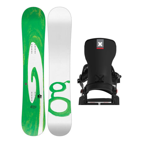 GNU Wagyu Mens Snowboard 2027 with Bent Metal Transfer Bindings Snowboard Package - Black