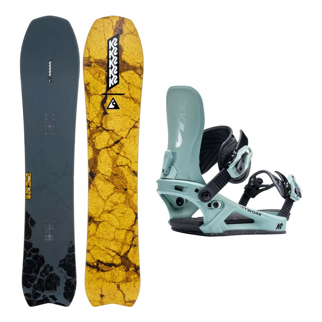 K2 Excavator Adult Snowboard 2027 with Network Bindings Snowboard Package - Moss