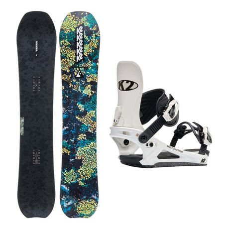 K2 Passport Adult Snowboard 2027 with Network Bindings Snowboard Package - White
