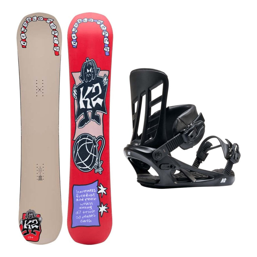 K2 World Peace Mens Snowboard 2027 with Indy Bindings Snowboard Package