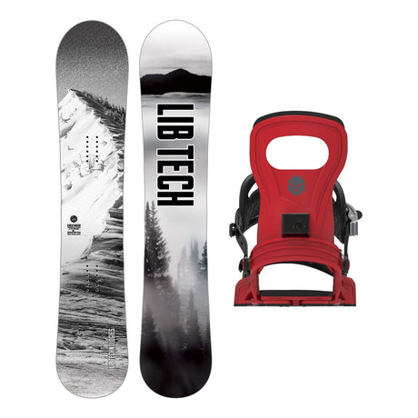 Lib Tech Cold Brew Mens Snowboard 2027 with Bent Metal Joint Bindings Snowboard Package - Red
