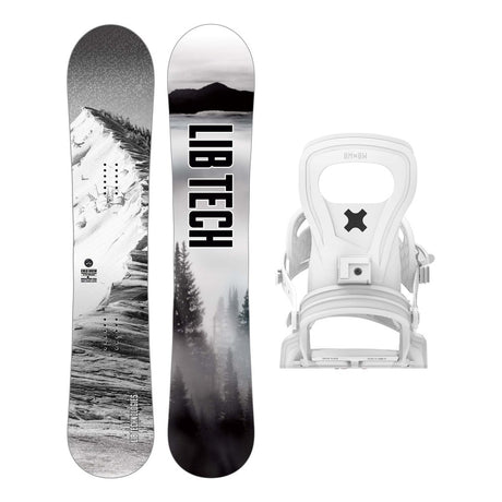 Lib Tech Cold Brew Mens Snowboard 2027 with Bent Metal Joint Bindings Snowboard Package - White