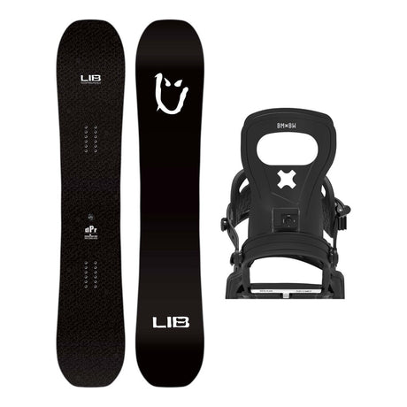 Lib Tech DPR Mens Snowboard 2027 with Bent Metal Joint Bindings Snowboard Package - Black