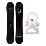 Lib Tech DPR Mens Snowboard 2027 with Bent Metal Joint Bindings Snowboard Package - White