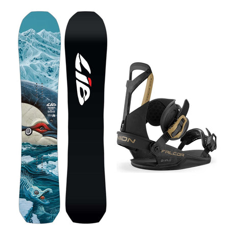 Lib Tech Orca II Mens Snowboard 2027 with Falcor Bindings Snowboard Package - Black