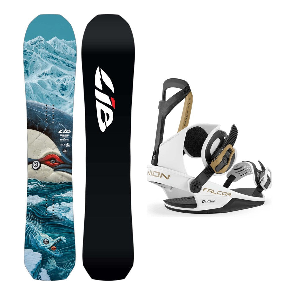 Lib Tech Orca II Mens Snowboard 2027 with Falcor Bindings Snowboard Package - White