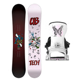 Lib Tech Two Time Womens Snowboard 2027 with Bent Metal Stylist Bindings Snowboard Package - White