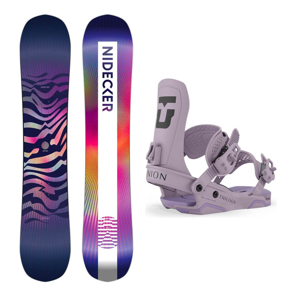 Nidecker Astral Womens Snowboard 2027 with Trilogy Bindings Snowboard Package - Violet