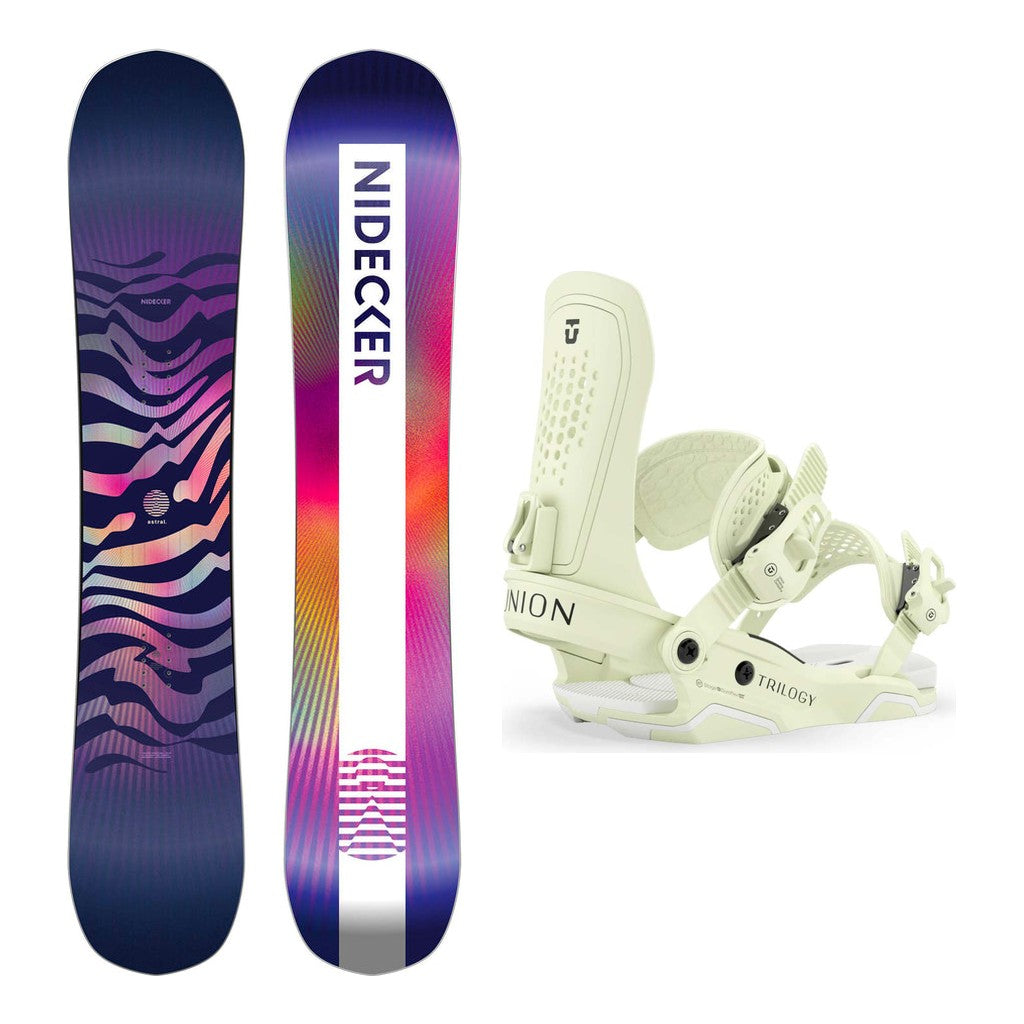 Nidecker Astral Womens Snowboard 2027 with Trilogy Bindings Snowboard Package - Yellow