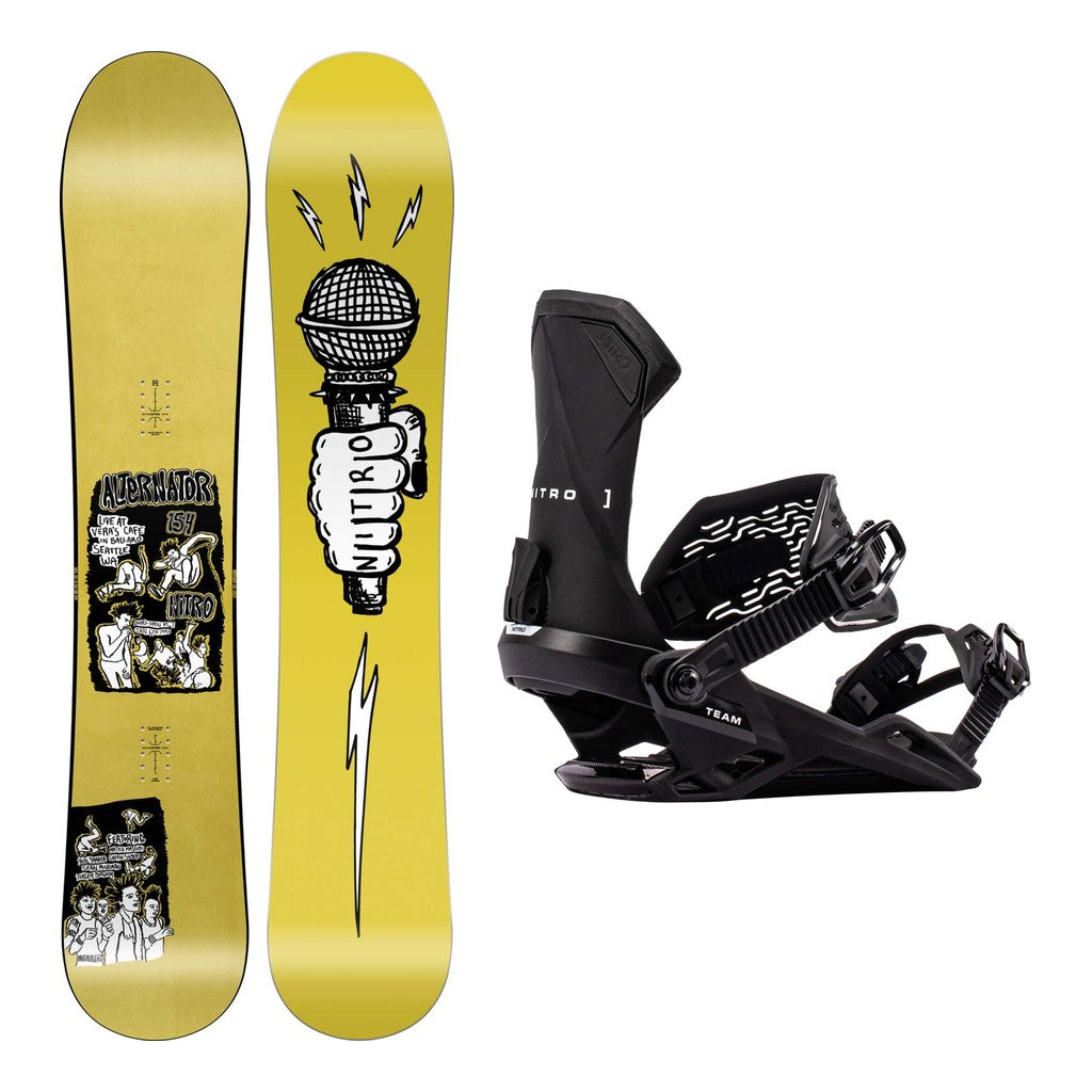 Nitro Alternator Mens Snowboard 2027 with Team Bindings Snowboard Package