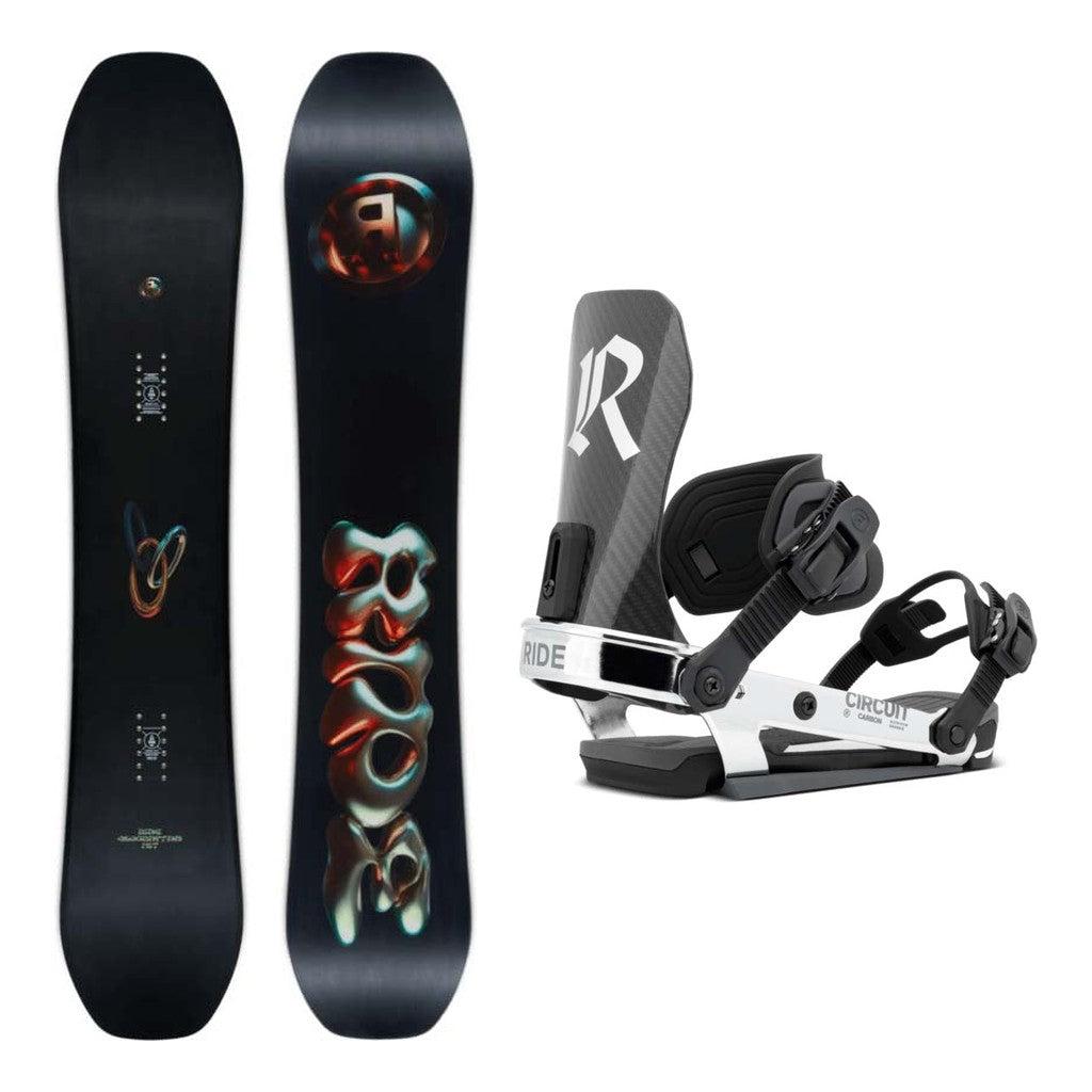 Ride Algorythm Mens Snowboard 2027 with Circuit Carbon Bindings Snowboard Package
