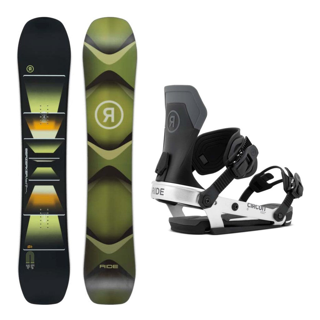 Ride Berzerker Mens Snowboard 2027 with Circuit Bindings Snowboard Package - Silver