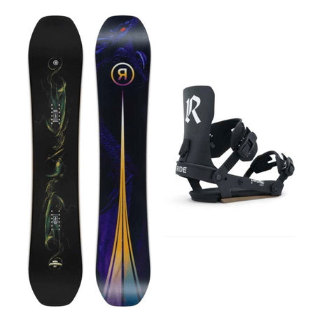 Ride Shadowban Mens Snowboard 2027 with Drone Bindings Snowboard Package - Black