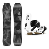 Ride Warpig Adult Snowboard 2027 with Drone Bindings Snowboard Package - White