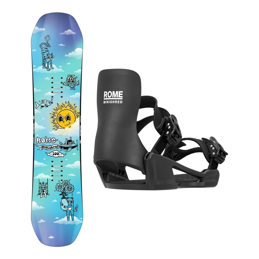 Rome Minishred Kids Snowboard 2027 with Minishred Bindings Snowboard Package