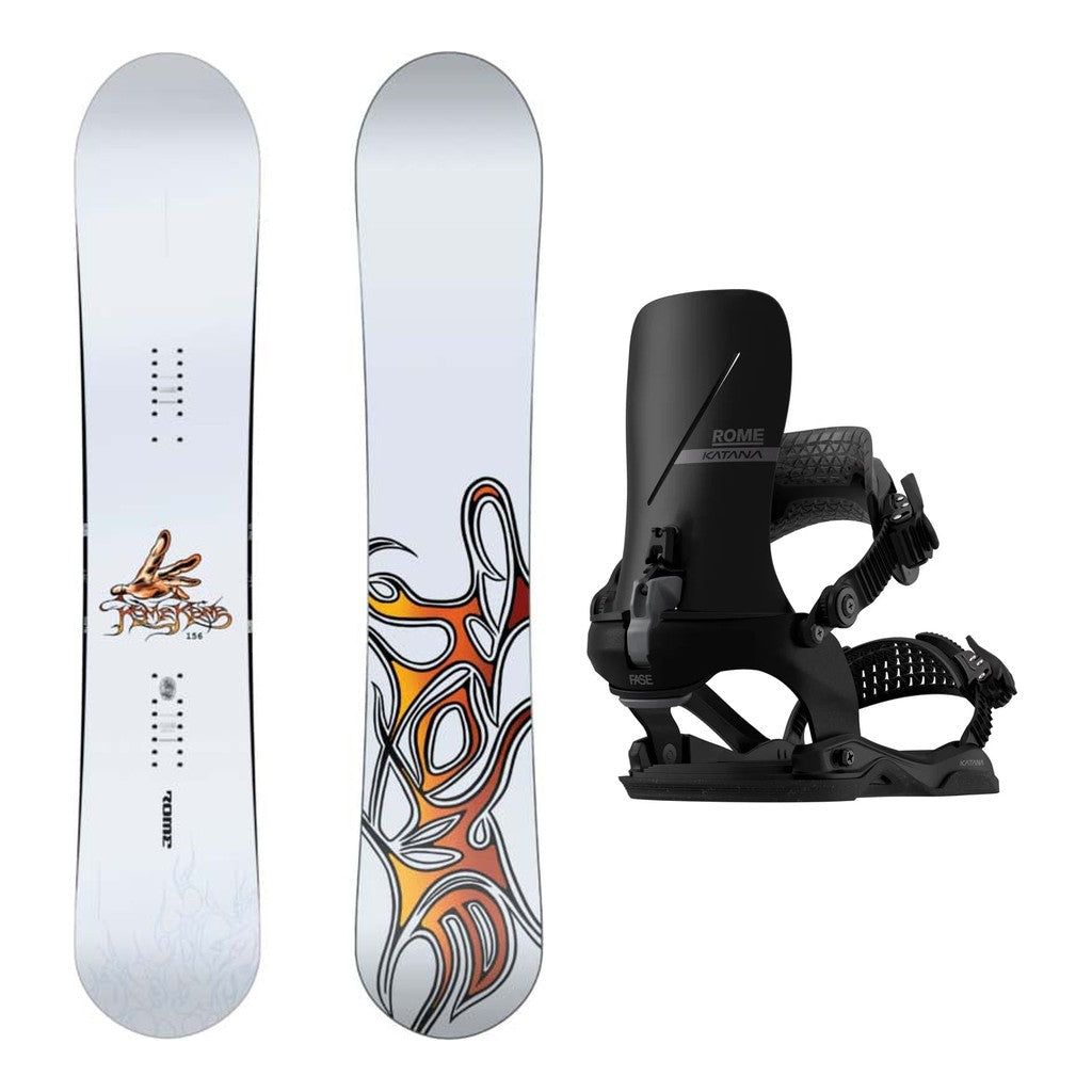 Rome Rene Mens Snowboard 2027 with Katana AW Fase Bindings Snowboard Package
