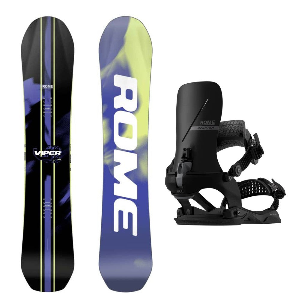 Rome Viper Mens Snowboard 2027 with Katana AW Fase Bindings Snowboard Package