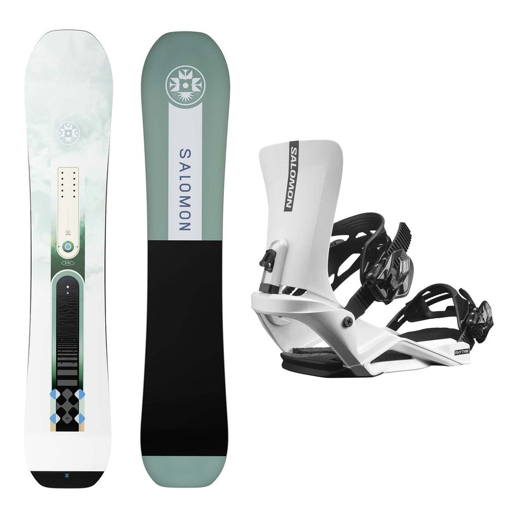 Salomon Bliss Womens Snowboard 2027 with Rhythm Bindings Snowboard Package - White