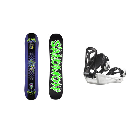 Salomon Grail Kids Snowboard 2027 with Goodtime Snowboard Bindings Kids Bindings Snowboard Package - Black