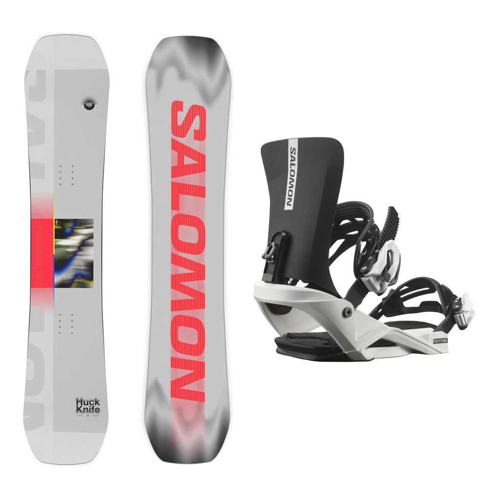 Salomon Huck Knife Grom Kids Snowboard 2027 with Rhythm Jr Snowboard Bindings Youth Bindings Snowboard Package