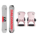 Salomon Huck Knife Mens Snowboard 2027 with District Bindings Snowboard Package - Icy Pink