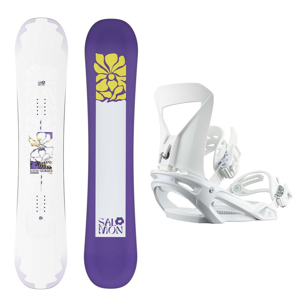 Salomon Lotus Womens Snowboard 2027 with Spell Bindings Snowboard Package