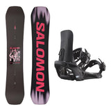 Salomon No Drama Womens Snowboard 2027 with XA Supermatic Bindings Snowboard Package - Black