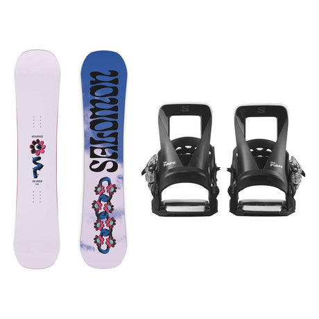 Salomon Oh Yeah Grom Kids Snowboard 2027 with The Future Snowboard Binding Kids Bindings Snowboard Package