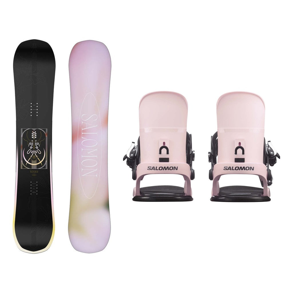 Salomon Wonder Womens Snowboard 2027 with EDB Bindings Snowboard Package - Icy Pink