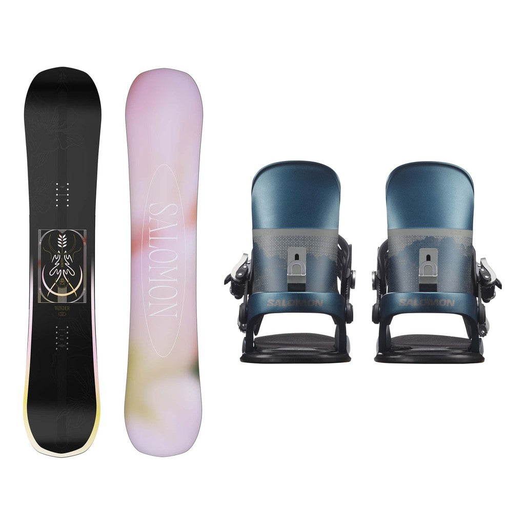 Salomon Wonder Womens Snowboard 2027 with EDB Bindings Snowboard Package - Mediterranea Grey